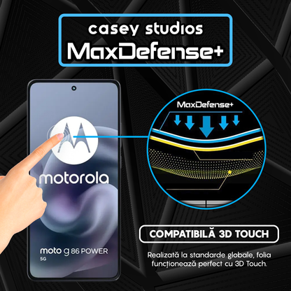Folie Sticla MaxDefense+ - moto g86 power 5G - Negru