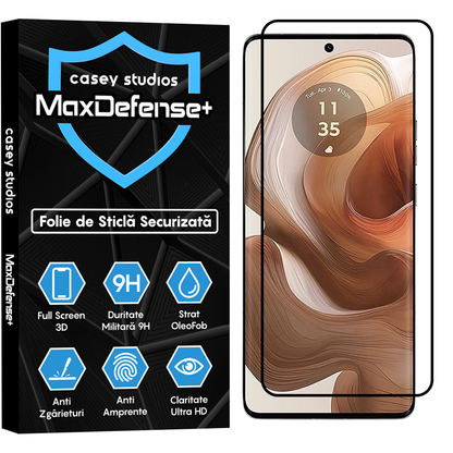Folie Sticla MaxDefense+ - Motorola Moto X50 Ultra - Negru
