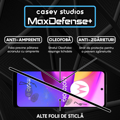 Folie Sticla MaxDefense+ - Motorola Moto E30/Moto E40 - Negru