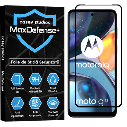 MaxDefense+ Glass Film - Motorola Moto G22 - Black