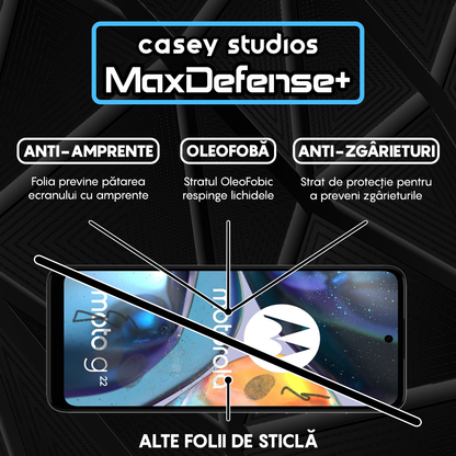 MaxDefense+ Glass Film - Motorola Moto G22 - Black