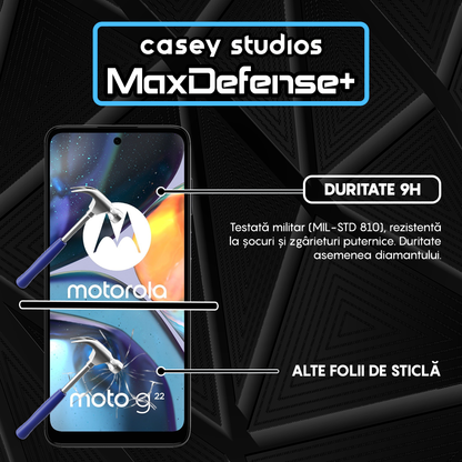 MaxDefense+ Glass Film - Motorola Moto G22 - Black