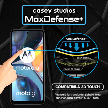 MaxDefense+ Glass Film - Motorola Moto G22 - Black