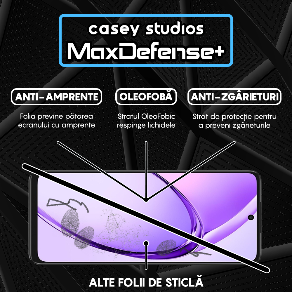 MaxDefense+ Glass Film - Oppo A3 - Black