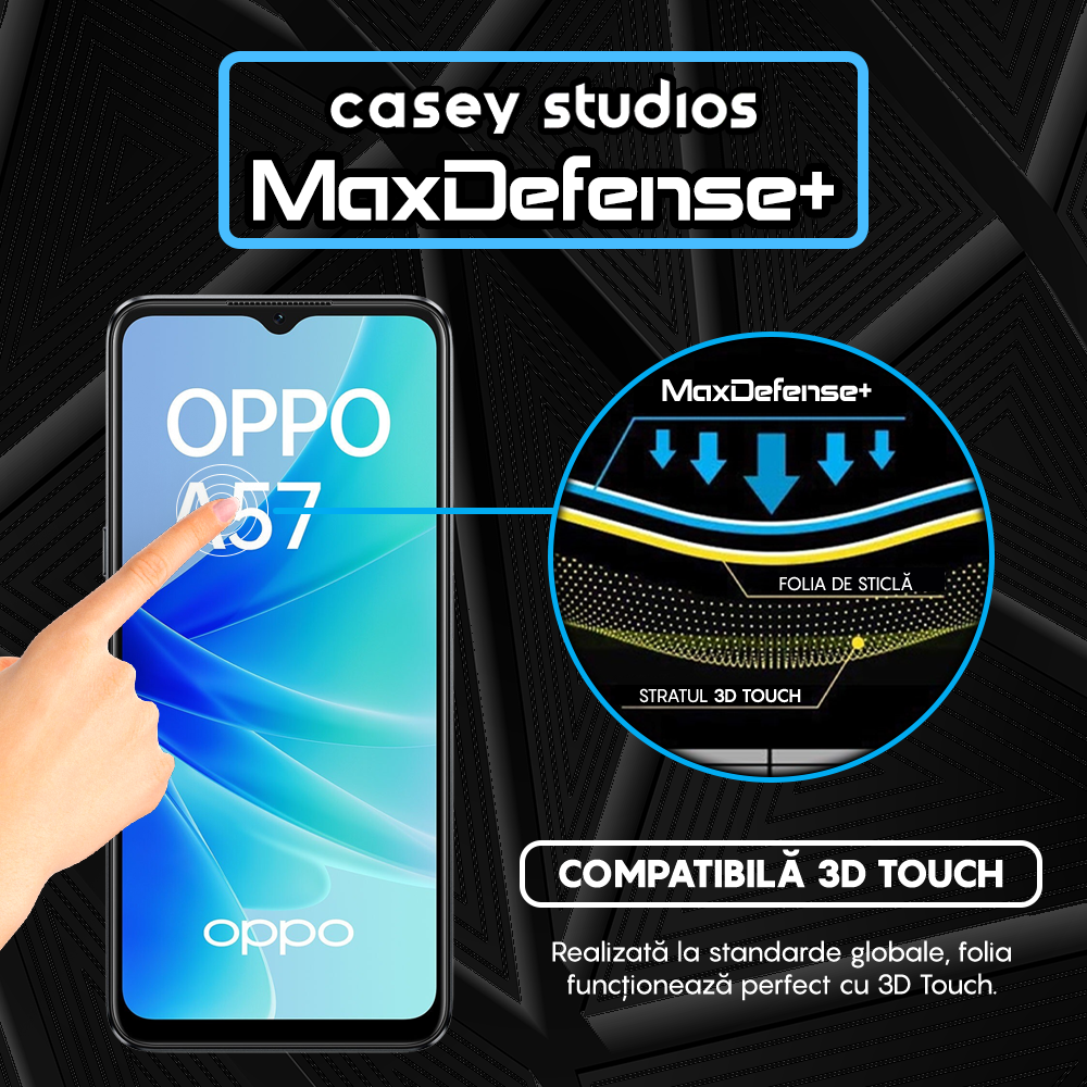 MaxDefense+ Glass Film - Oppo A57 4G - Black