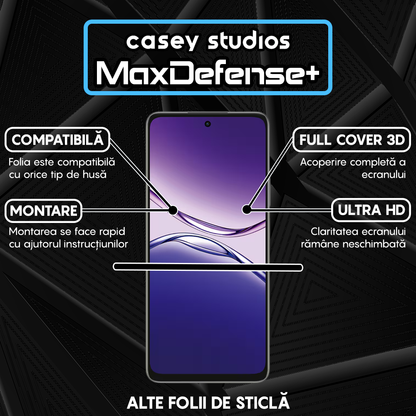 Folie Sticla MaxDefense+ - OPPO A5m - Negru