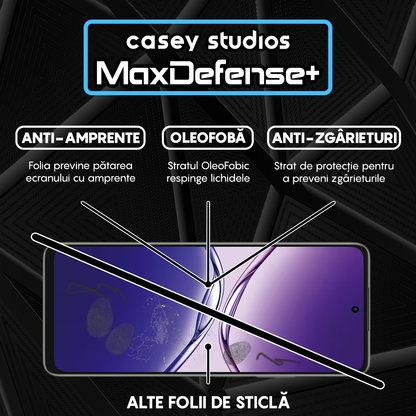 Folie Sticla MaxDefense+ - OPPO A5m - Negru