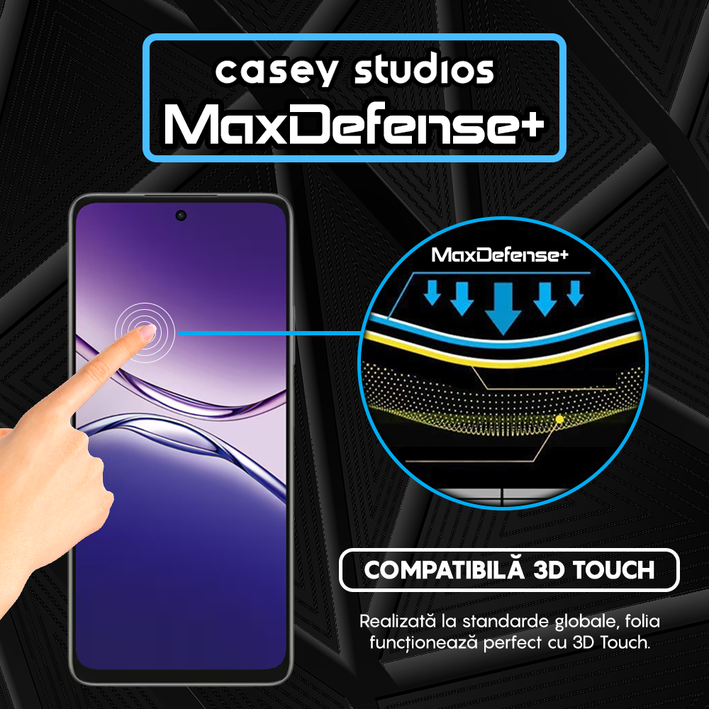 Folie Sticla MaxDefense+ - OPPO A5m - Negru