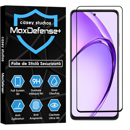 Folie Sticla MaxDefense+ - Oppo A80 - Negru