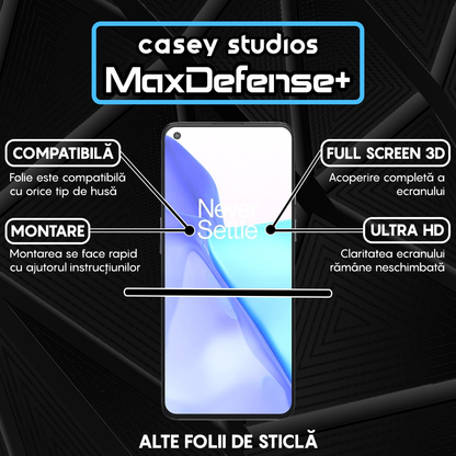 Folie Sticla MaxDefense+ - OnePlus 9 - Negru