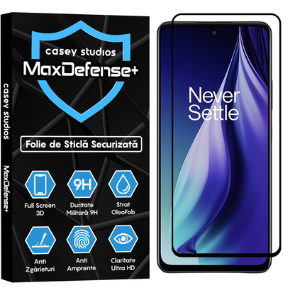 Folie Sticla MaxDefense+ - OnePlus Nord N30 SE - Negru