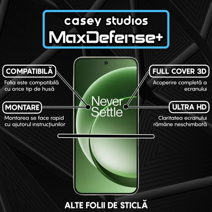 Folie Sticla MaxDefense+ - OnePlus 15R - Negru