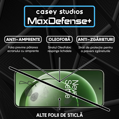 Folie Sticla MaxDefense+ - OnePlus 15R - Negru
