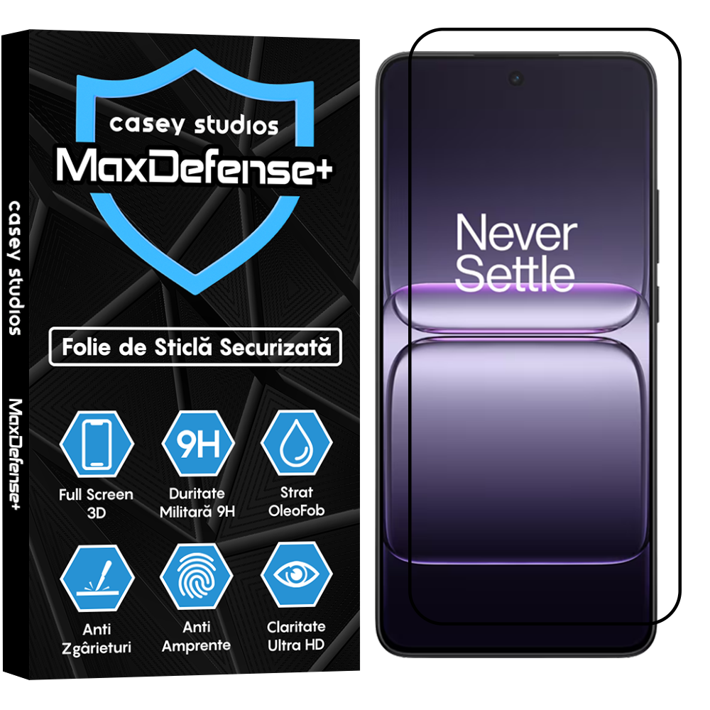 Folie Sticla MaxDefense+ - OnePlus Nord CE5 - Negru