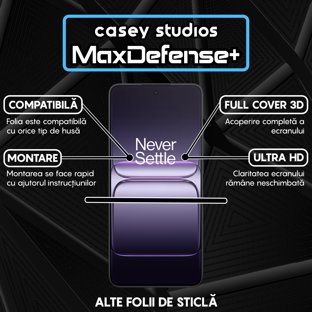 Folie Sticla MaxDefense+ - OnePlus Nord CE5 - Negru