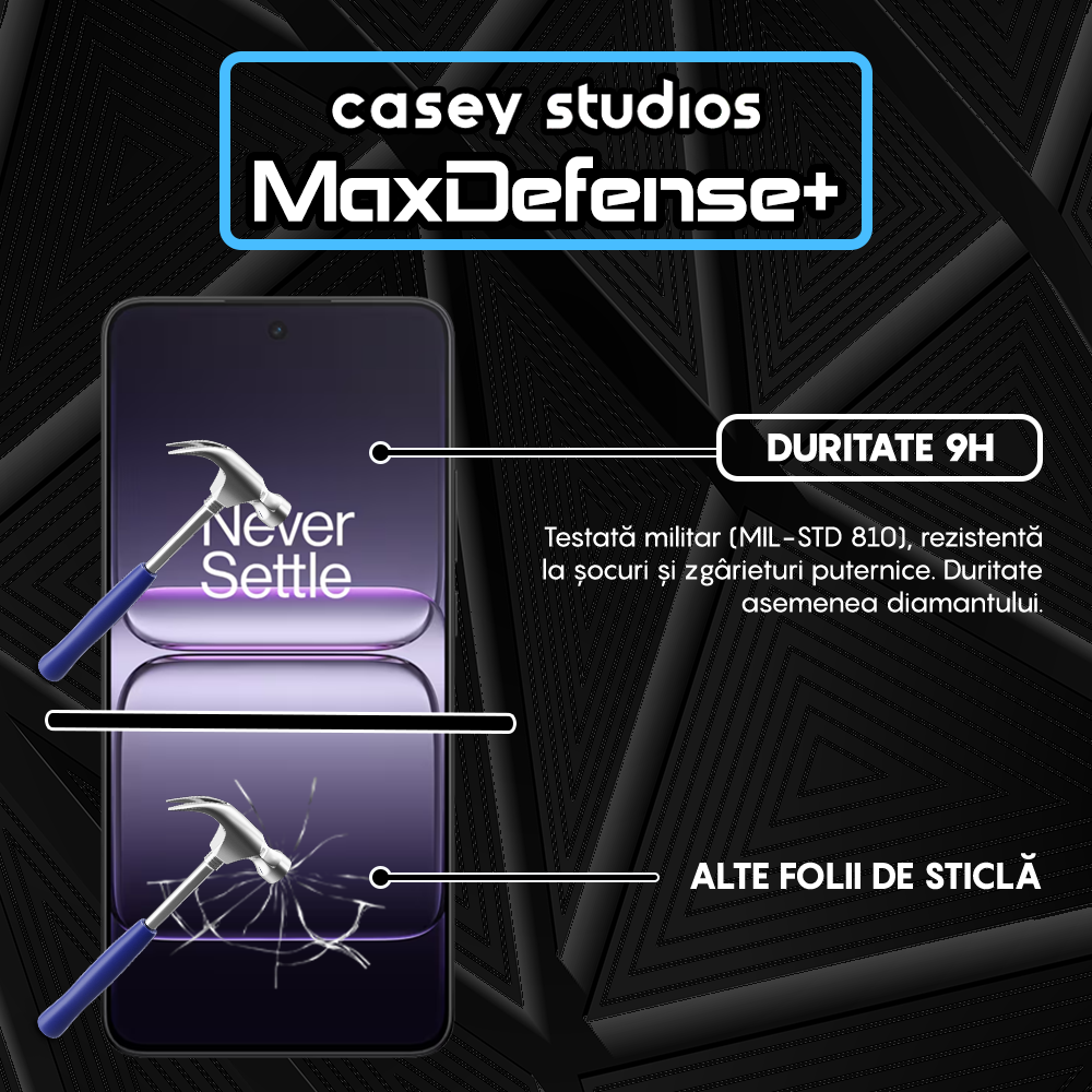 Folie Sticla MaxDefense+ - OnePlus Nord CE5 - Negru