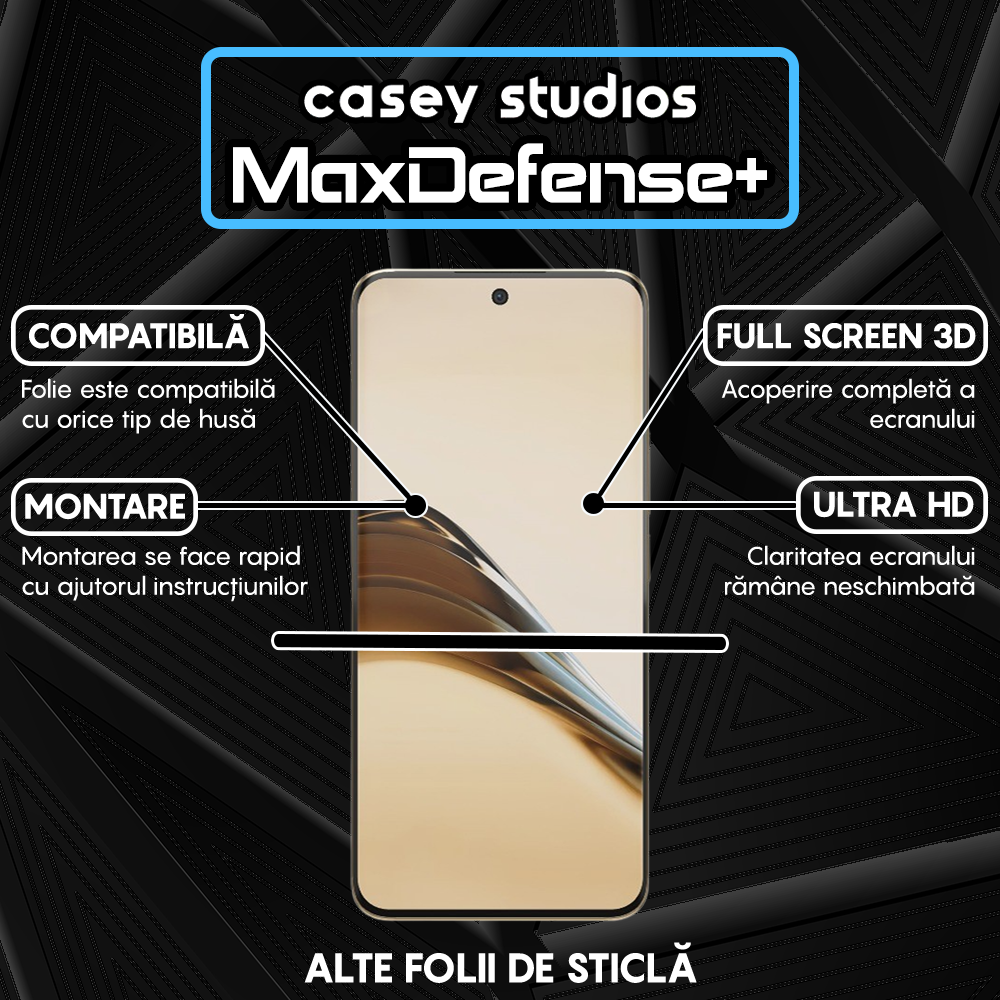 Folie Sticla MaxDefense+ - Realme 13 Pro Plus - Negru