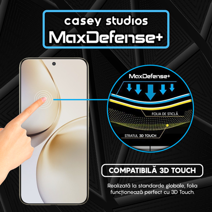 Folie Sticla MaxDefense+ - Realme 14 Pro - Negru