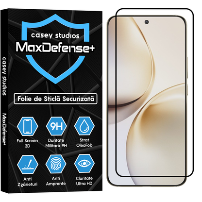 Folie Sticla MaxDefense+ - Realme 14 Pro+ - Negru