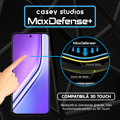 Folie Sticla MaxDefense+ - Realme P3 Pro - Negru