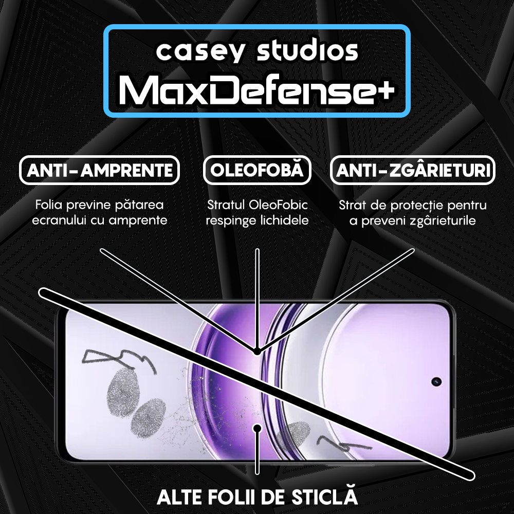 MaxDefense+ Glass Screen Protector - Realme V60 - Black