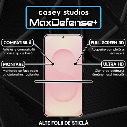 Folie Sticla MaxDefense+ - Samsung Galaxy S25 - Negru