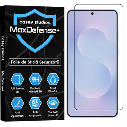 Folie Sticla MaxDefense+ - Samsung Galaxy S25 EDGE - Negru