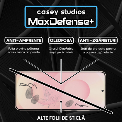 Folie Sticla MaxDefense+ - Samsung Galaxy S25 Plus - Negru
