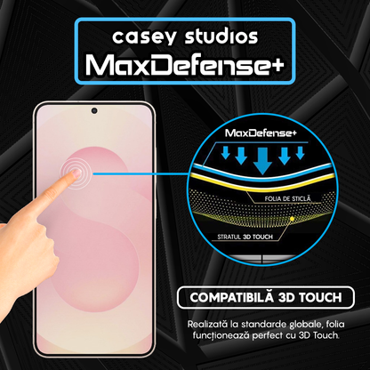 Folie Sticla MaxDefense+ - Samsung Galaxy S25 Plus - Negru