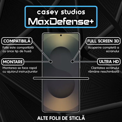 Folie Sticla MaxDefense+ - Samsung Galaxy S25 Ultra - Negru