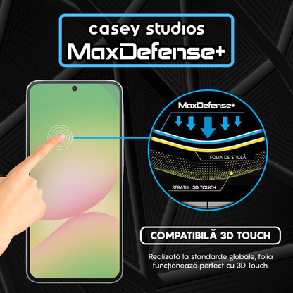Folie Sticla MaxDefense+ - Samsung Galaxy A56 - Negru