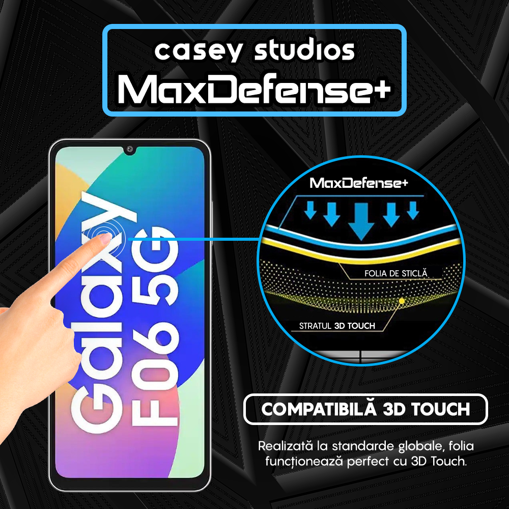 Folie Sticla MaxDefense+ - Samsung Galaxy F06 5G - Negru