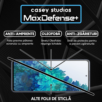 MaxDefense+ Tempered Glass Screen Protector - Samsung Galaxy S20 FE 2022 - Black
