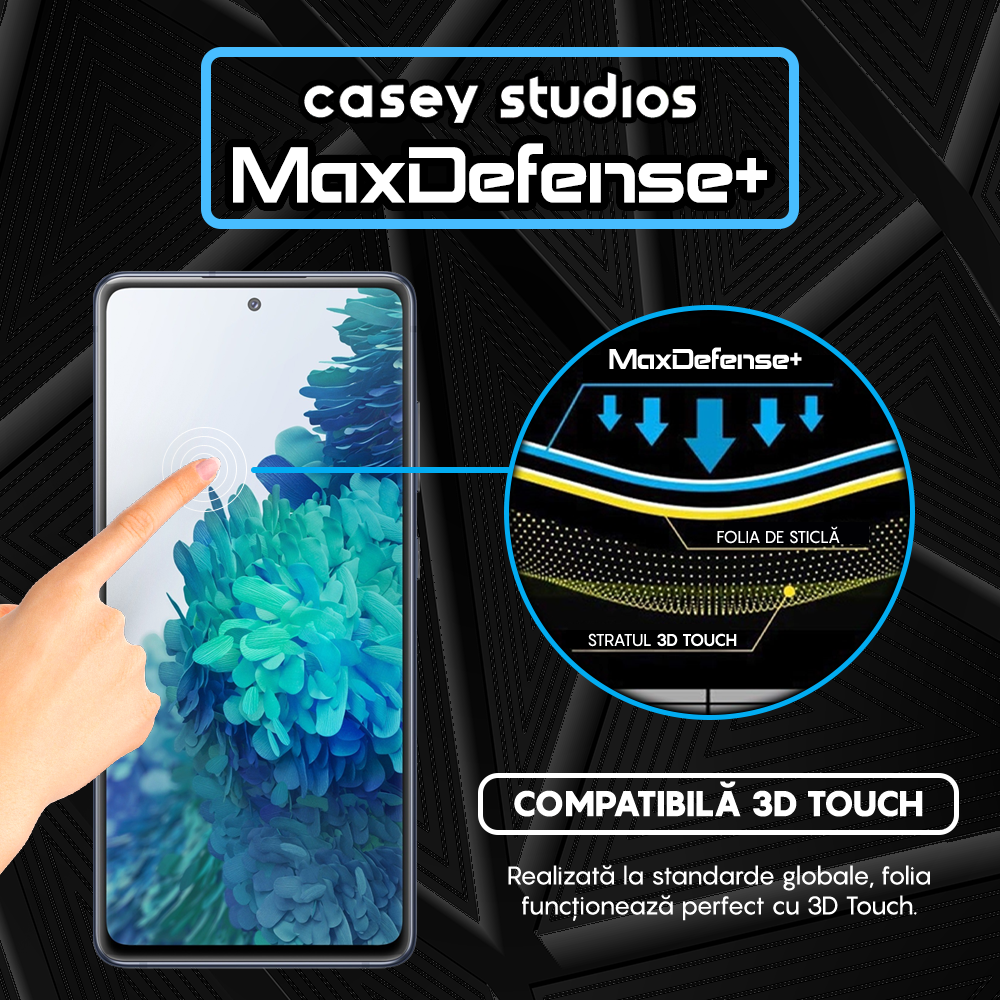 MaxDefense+ Tempered Glass Screen Protector - Samsung Galaxy S20 FE 2022 - Black