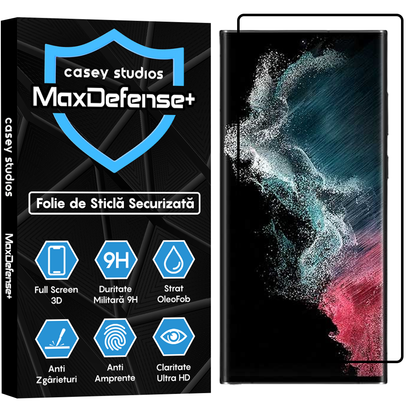MaxDefense+ Glass Film - Samsung Galaxy S22 Ultra 5G - Black