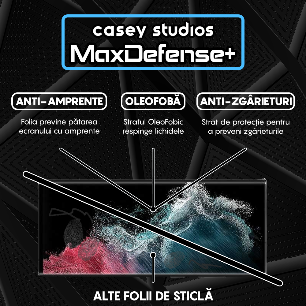 MaxDefense+ Glass Film - Samsung Galaxy S22 Ultra 5G - Black