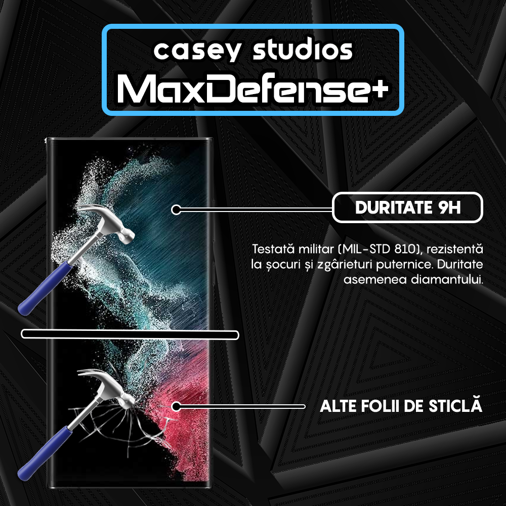 MaxDefense+ Glass Film - Samsung Galaxy S22 Ultra 5G - Black