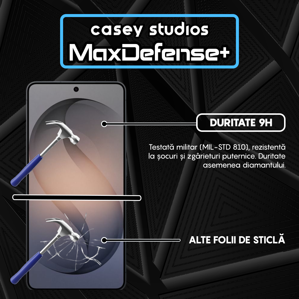 Folie Sticla MaxDefense+ - Samsung Galaxy S26 Ultra - Negru