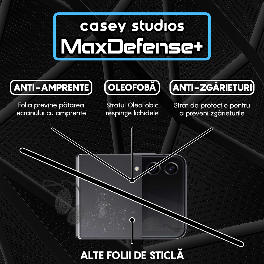 MaxDefense+ Glass Screen Protector - Samsung Galaxy Z Flip4 - Black