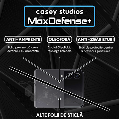 MaxDefense+ Glass Screen Protector - Samsung Galaxy Z Flip4 - Black