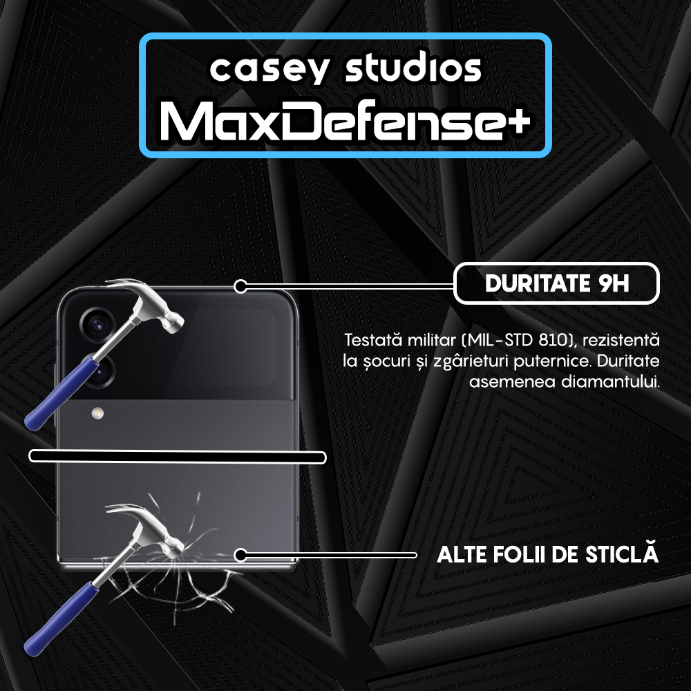 MaxDefense+ Glass Screen Protector - Samsung Galaxy Z Flip4 - Black