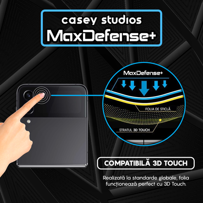 MaxDefense+ Glass Screen Protector - Samsung Galaxy Z Flip4 - Black