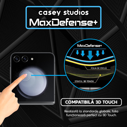 Folie Sticla MaxDefense+ - Samsung Galaxy Z Flip5 - Negru