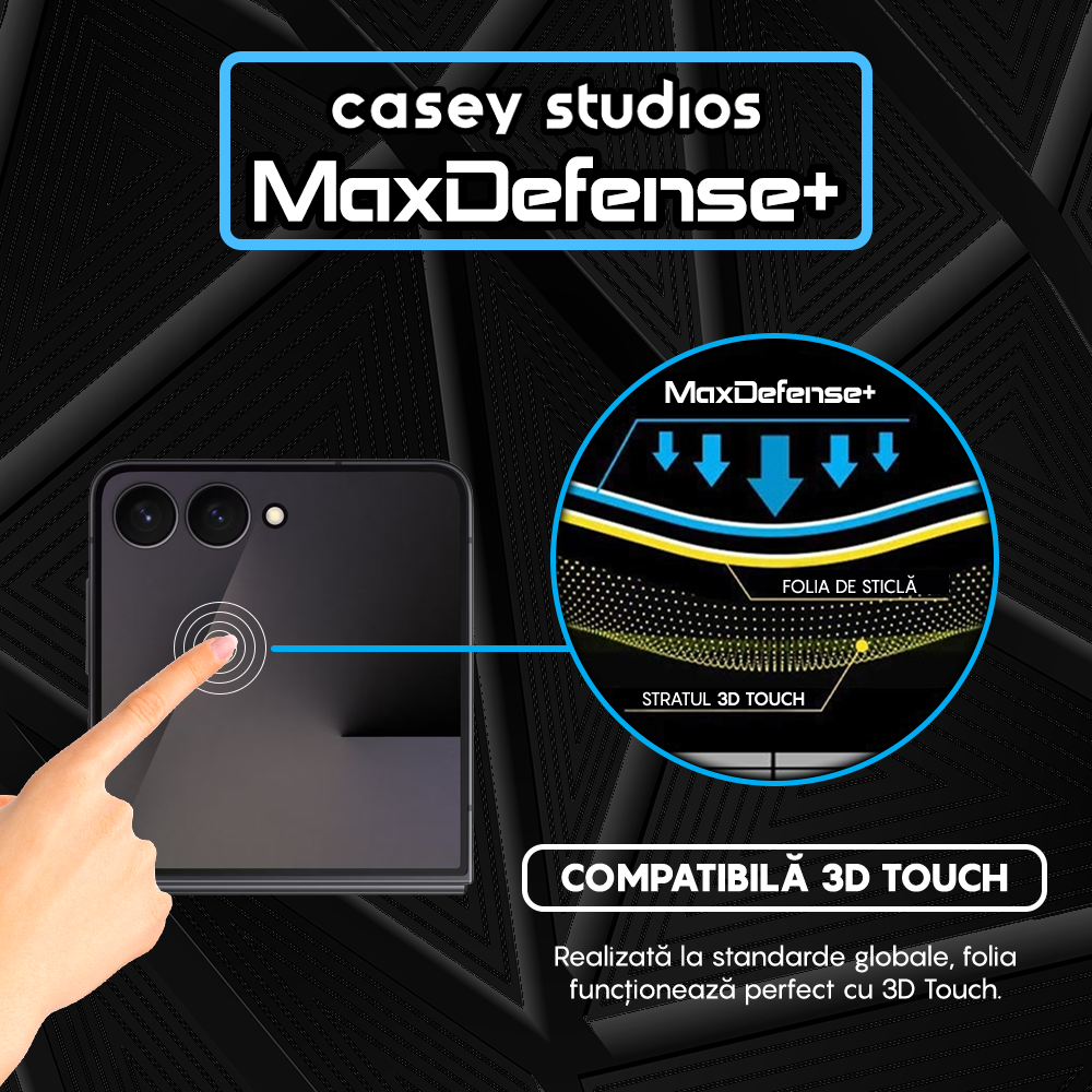 MaxDefense+ Glass Film - Samsung Galaxy Z Flip7 - Black