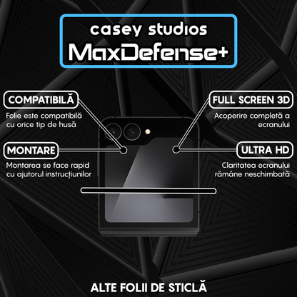 MaxDefense+ Glass Film - Samsung Galaxy Z Flip7 FE - Black