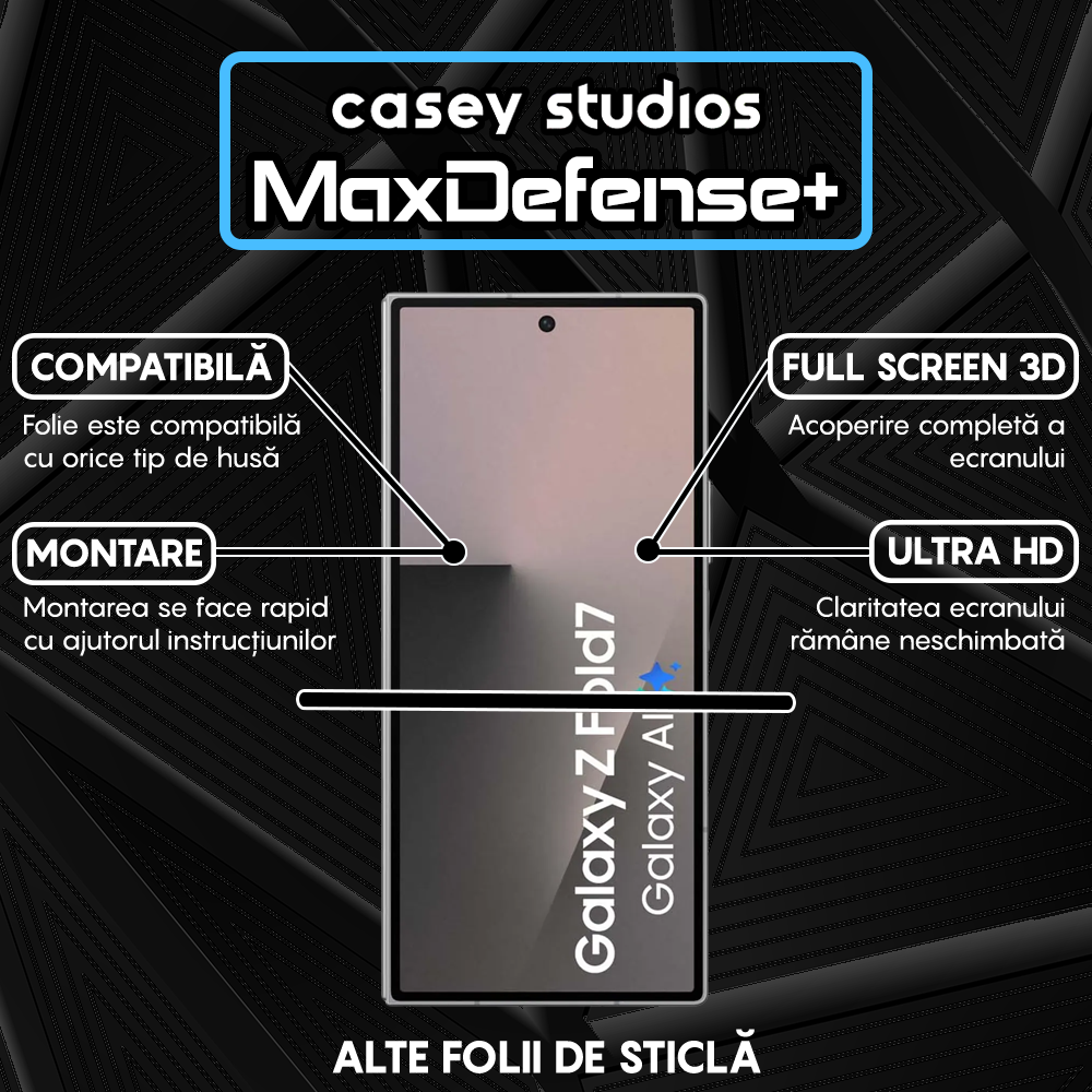 MaxDefense+ Glass Film - Samsung Galaxy Z Fold7 - Black