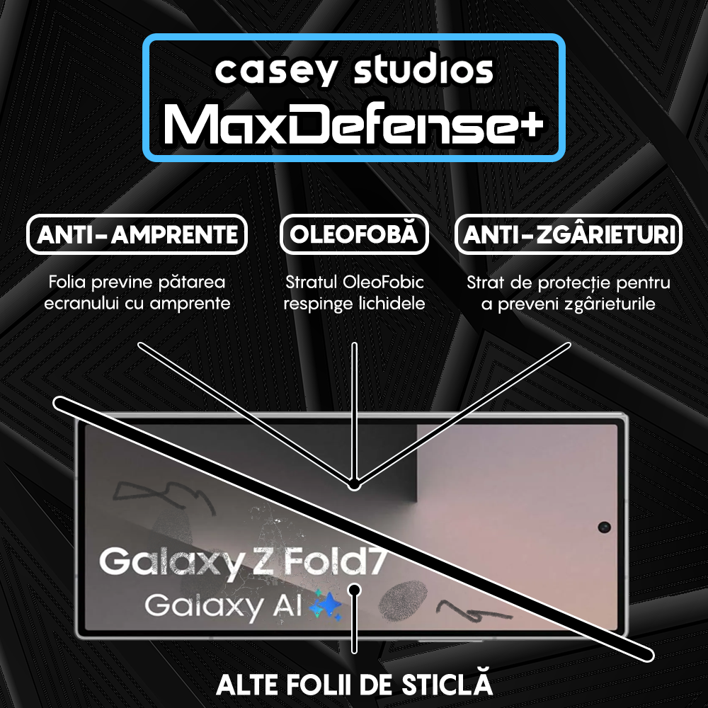 MaxDefense+ Glass Film - Samsung Galaxy Z Fold7 - Black