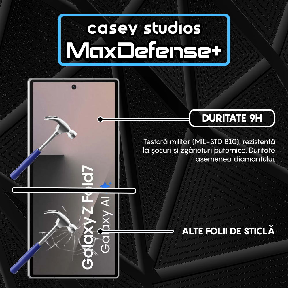 MaxDefense+ Glass Film - Samsung Galaxy Z Fold7 - Black