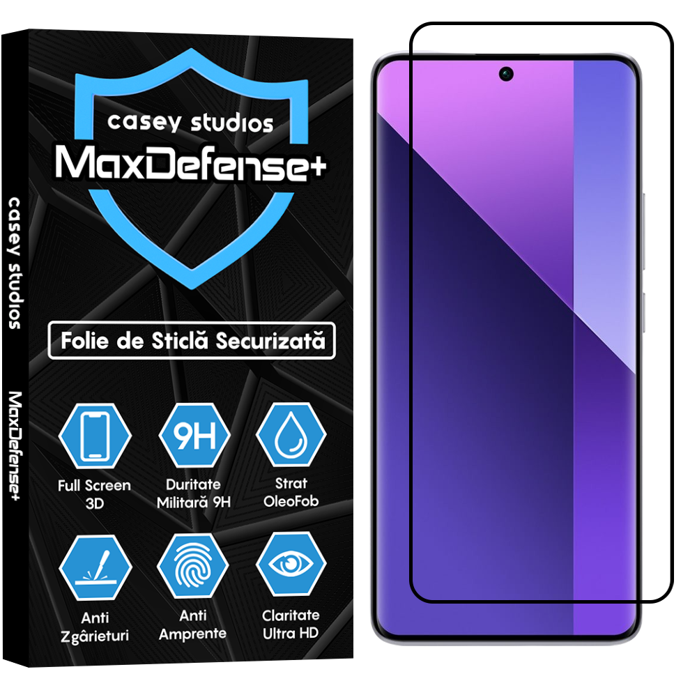 Folie Sticla MaxDefense+ - Xiaomi 13 Pro - Negru