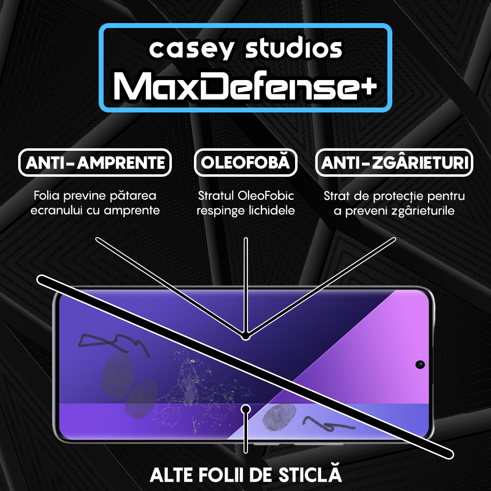 Folie Sticla MaxDefense+ - Xiaomi 13 Pro - Negru